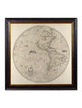 Shop British Made c.1660 World Map Round Wall Art Hand-Assembled in UK