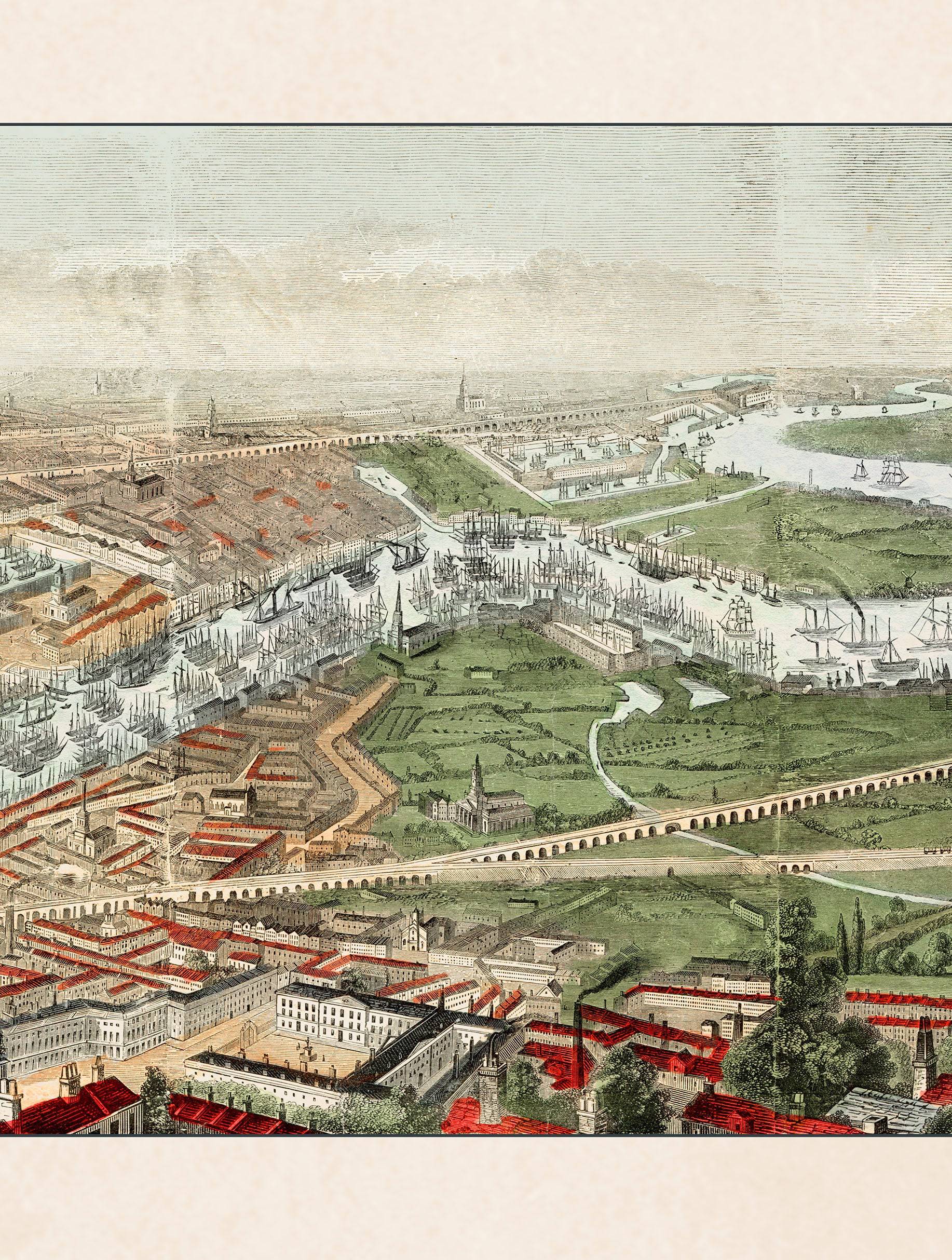 Shop British Made c.1845 London Skyline Print Hand-Assembled in UK