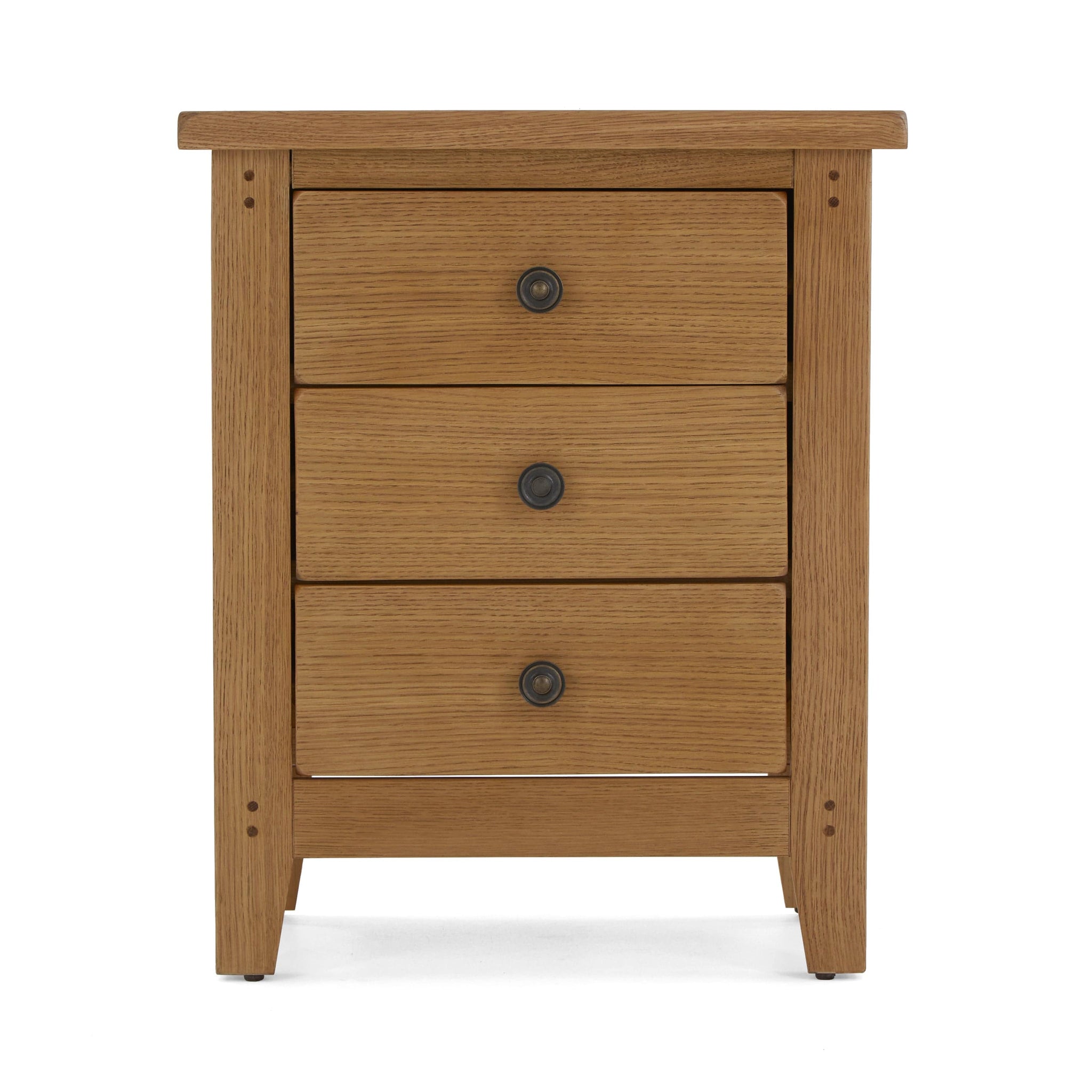 Shop Burford Rustic Solid Oak 2 Drawer Bedside Table