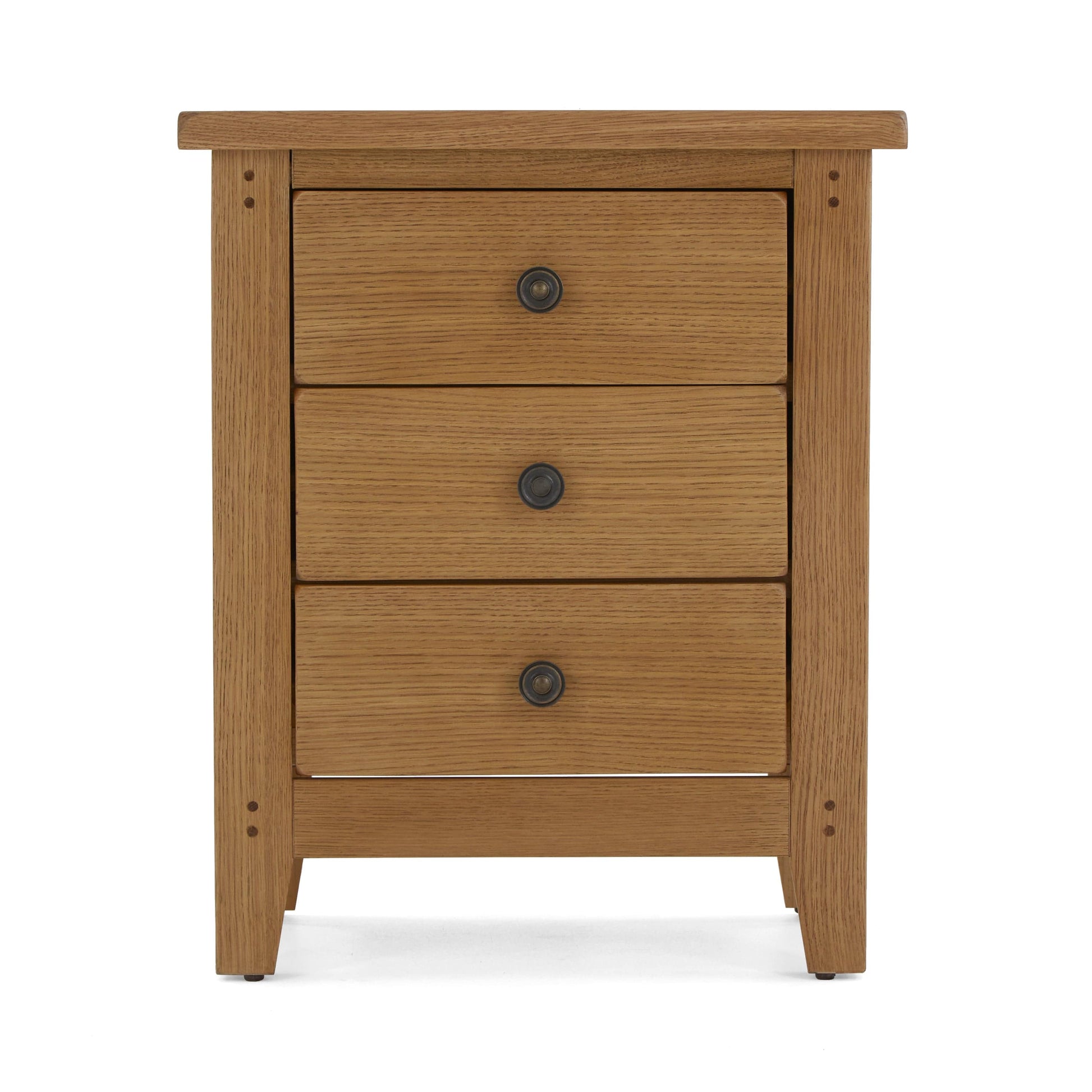 Shop Burford Rustic Solid Oak 2 Drawer Bedside Table
