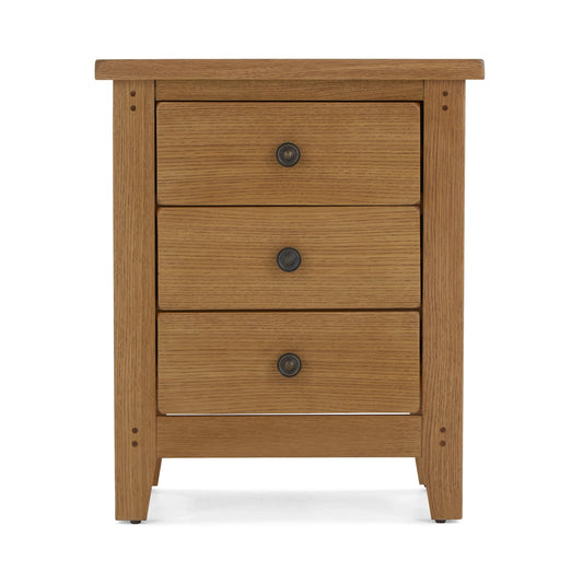 Shop Burford Rustic Solid Oak 2 Drawer Bedside Table