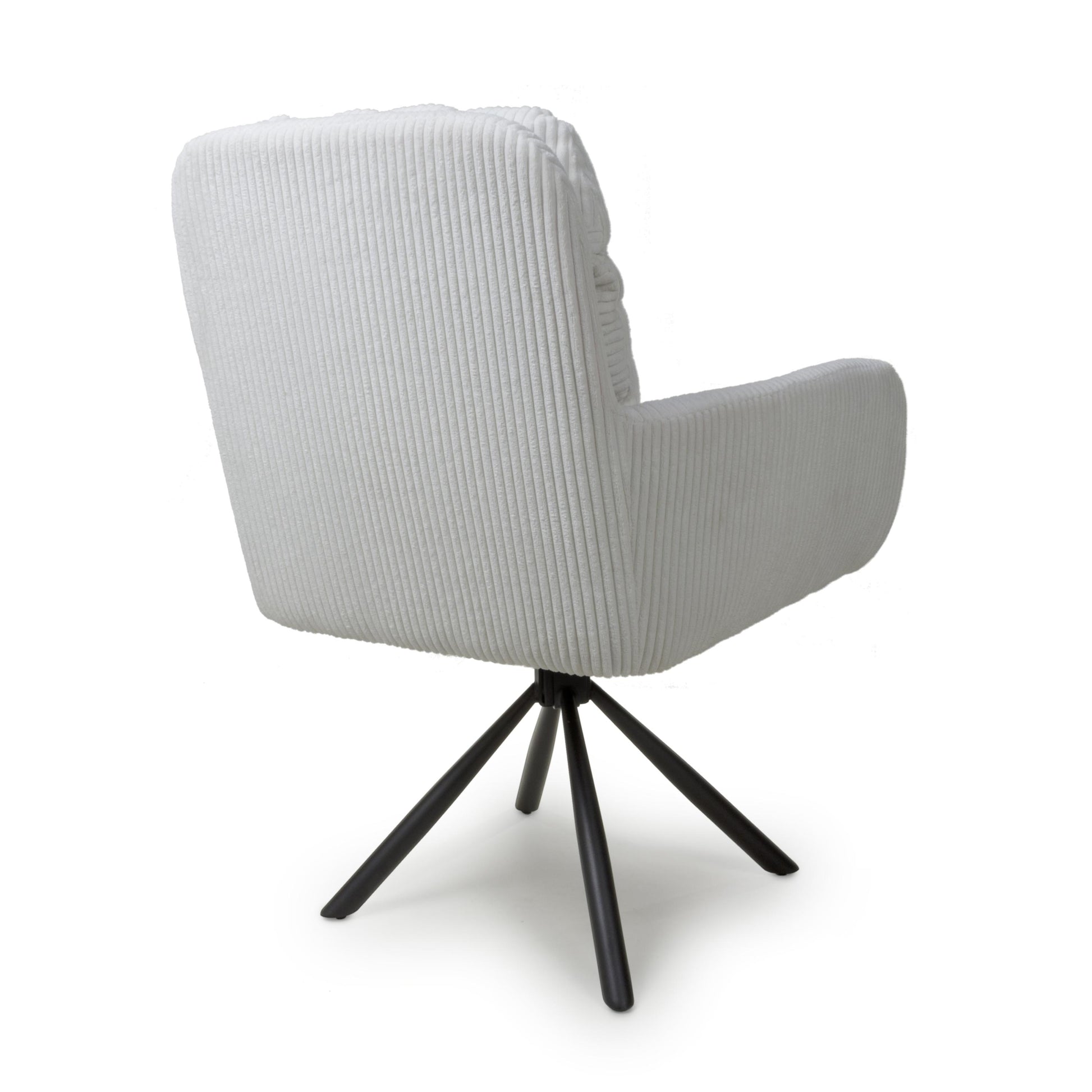 Shop Cassidy Corduroy White Swivel Chair with swivel base