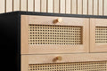 Shop Croxley 5 Drawer Rattan Chest Black with gold handles
