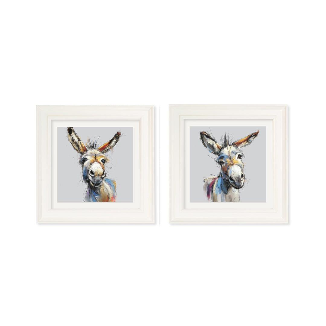 Shop Donkey Jack and Jennet rustic cream wood framed art print