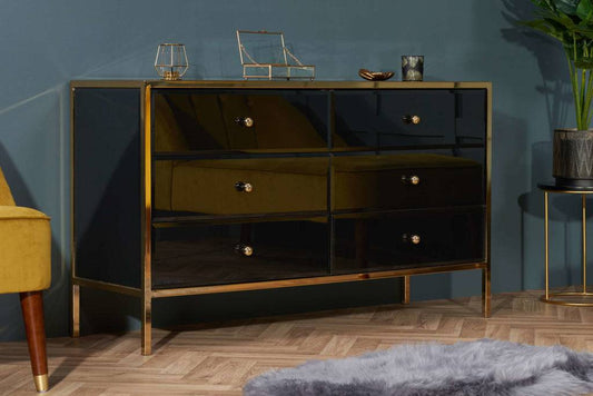 Shop Fenwick 6 Drawer Chest Art Deco style free UK delivery
