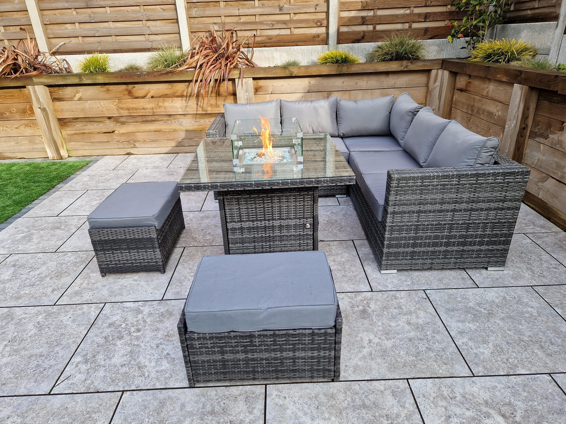 Shop Georgia Firepit Corner Mixed Grey