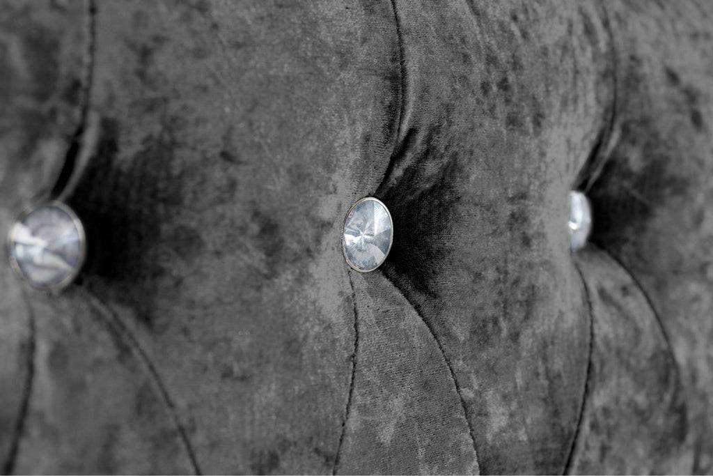 Shop Grande Fabric Bed Black Crushed Velvet