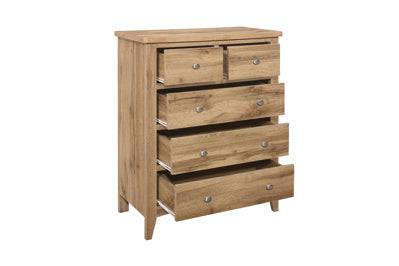 Shop Hampstead 3+2 Chest Oak oak effect laminate free UK delivery
