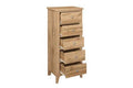 Shop Hampstead 5 Drawer Tall Chest Oak oak effect free UK delivery
