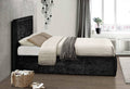 Shop Hannover Fabric Ottoman Bed Black Crushed