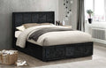 Shop Hannover Fabric Ottoman Bed Black Crushed - Blythe Living