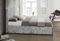 Shop Hannover Fabric Ottoman Bed Steel Crushed