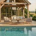 Shop Havana sofa set with matching footstools and armchairs
