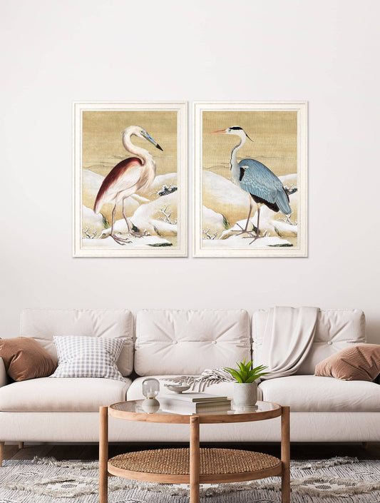 Shop Heron Set of 2 Prints Ram Das ivory framed wall art UK
