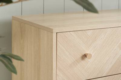 Shop Herringford Oak 4 Drawer Chest laminated oak effect free UK delivery

