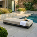 Shop Ibiza Latte adjustable outdoor sunlounger UK
