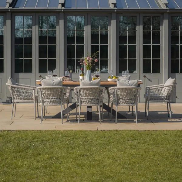 Shop Jakarta oval table set with 8 Monaco chairs
