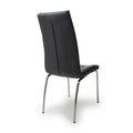Shop Jenner Leather Effect Black Chrome Dining Chair today