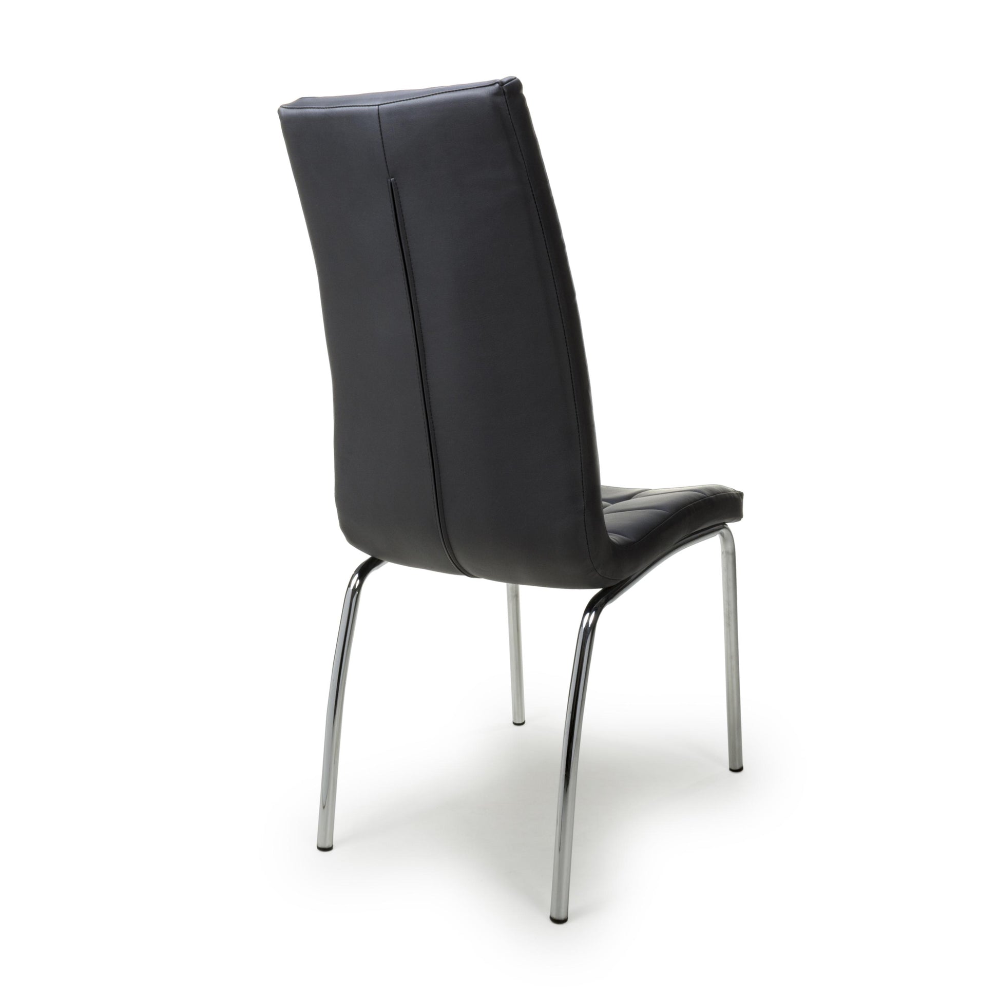 Shop Jenner Leather Effect Black Chrome Dining Chair today