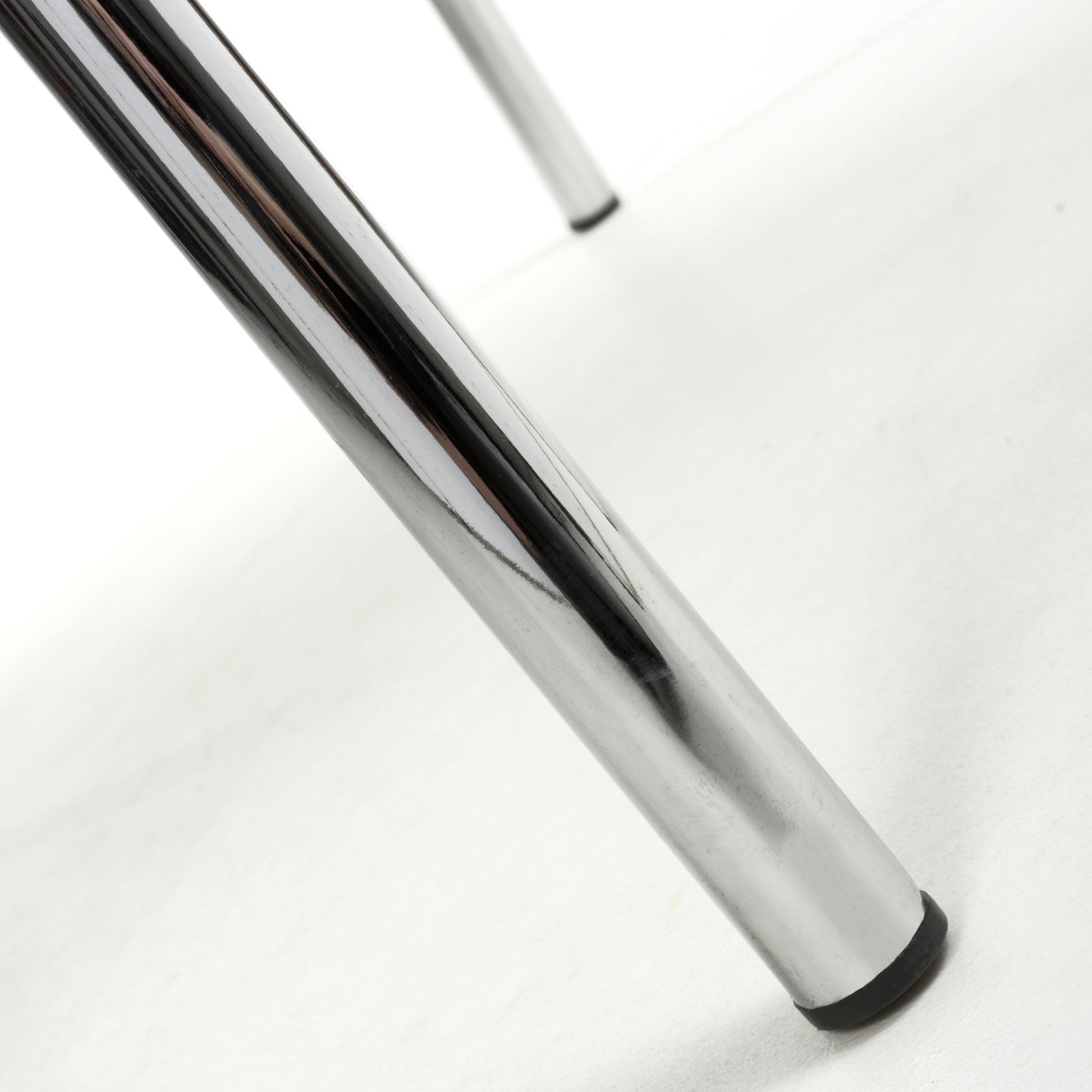 Shop Jenner Leather Effect Black Chrome Dining Chair with chrome metal legs
