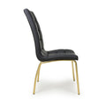 Shop Jenner Leather Effect Black Gold Dining Chair today