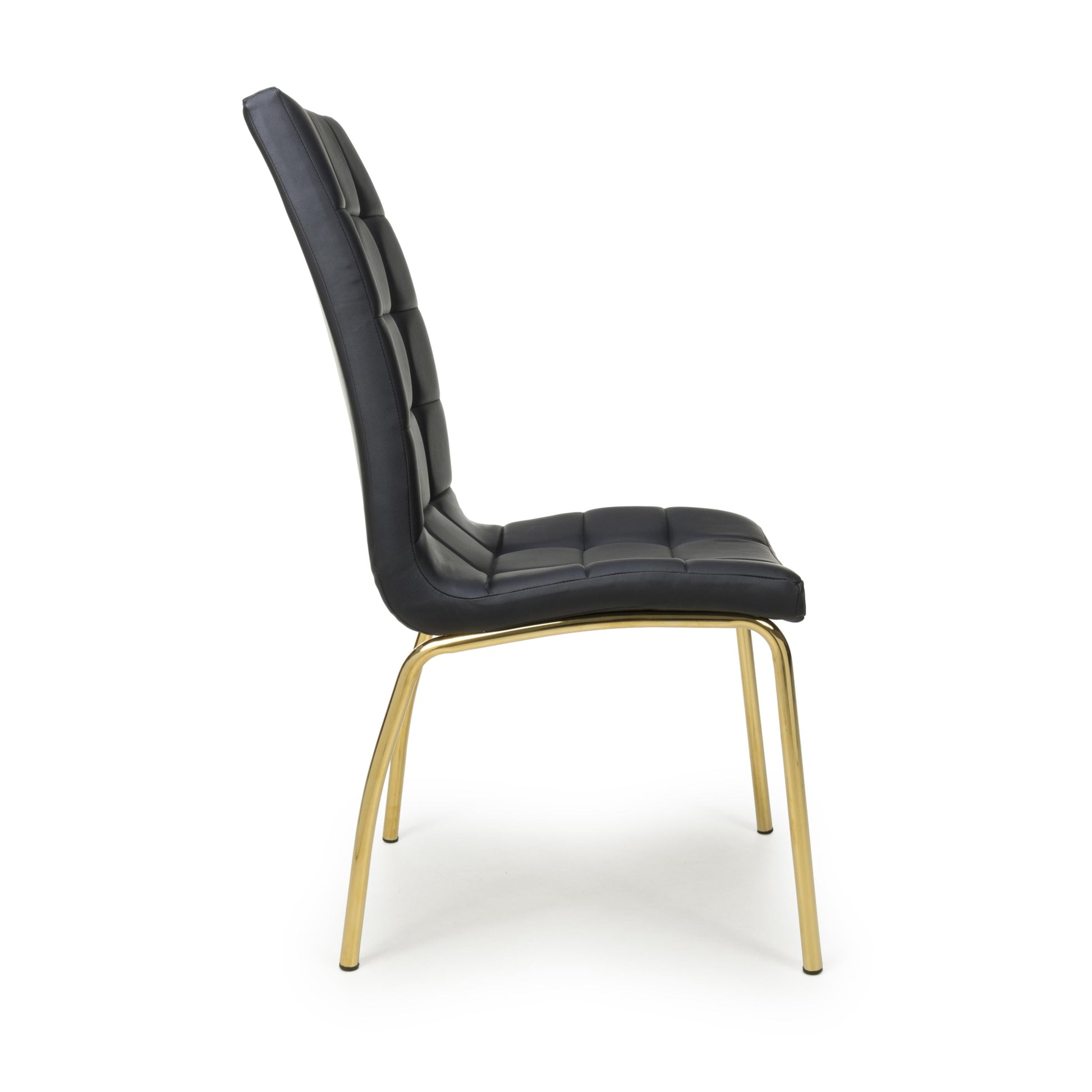 Shop Jenner Leather Effect Black Gold Dining Chair today