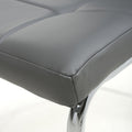 Shop Jenner Leather Effect Grey Chrome Dining Chair with chrome metal legs