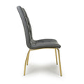 Shop Jenner Leather Effect Grey Gold Dining Chair today