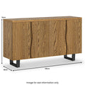 Shop Jersey Oak Large Sideboard Cabinet with Curved Edge Doors and Metal Base