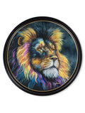 Shop Lion Print Courage modern round wood framed art print
