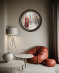 Shop London Telephone Box Oxford Black and Gold round frame