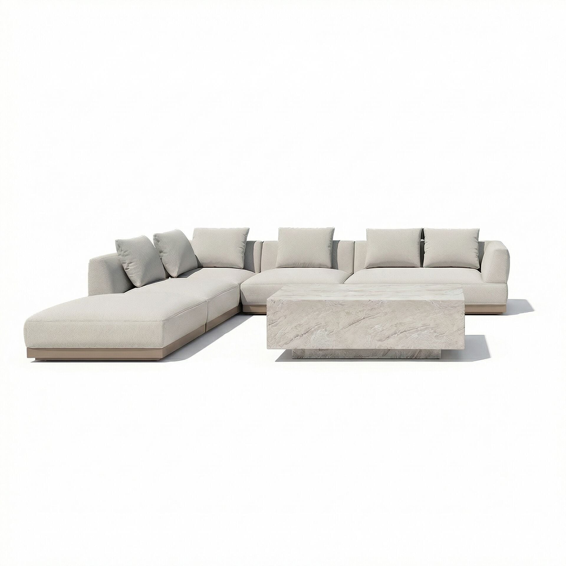 Shop Lyon Left-Handed Sofa Set with rectangular table
