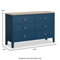 Shop Marlow Navy 6 Drawer Chest oak veneer top free UK delivery
