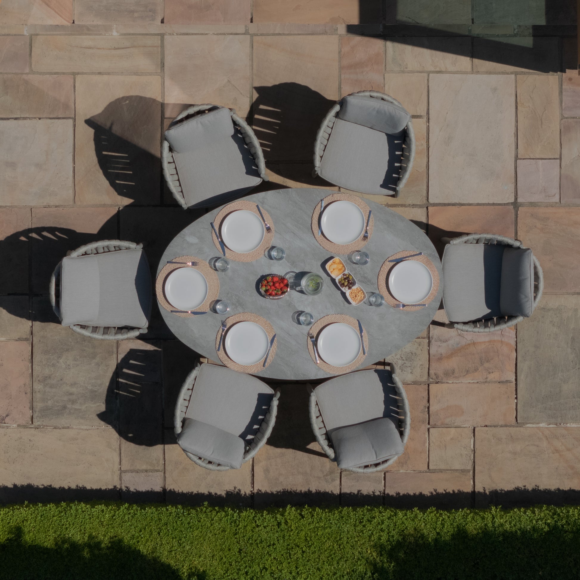Shop Maze Milan oval dining set with Lazy Susan today