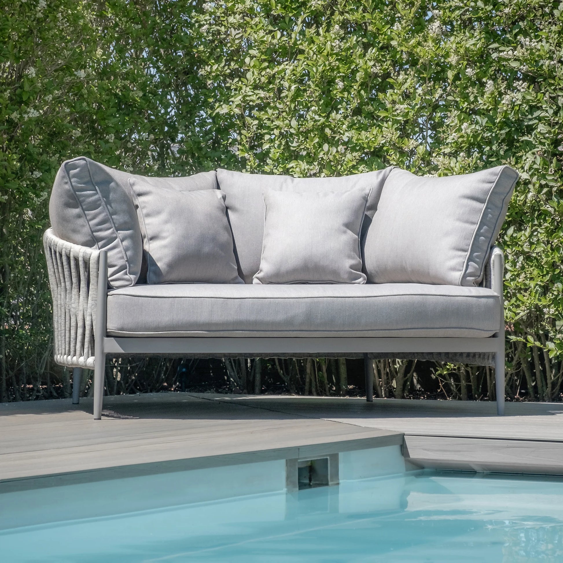 Shop Maze Milan rope weave outdoor daybed in Cool Linen
