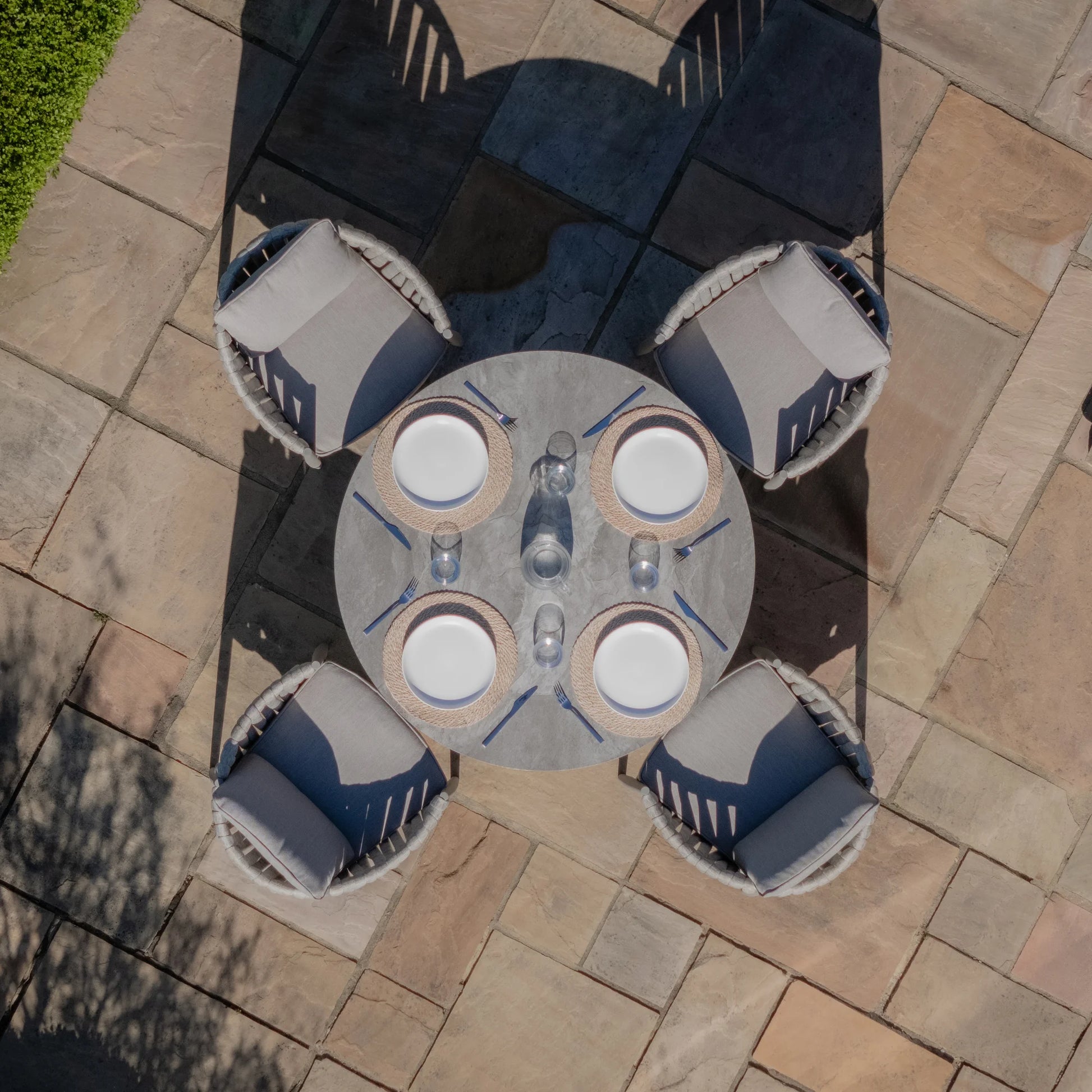 Shop Maze Milan round dining set with Lazy Susan today