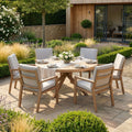 Shop Maze New York Round Aluminium Dining Set with wood effect finish
