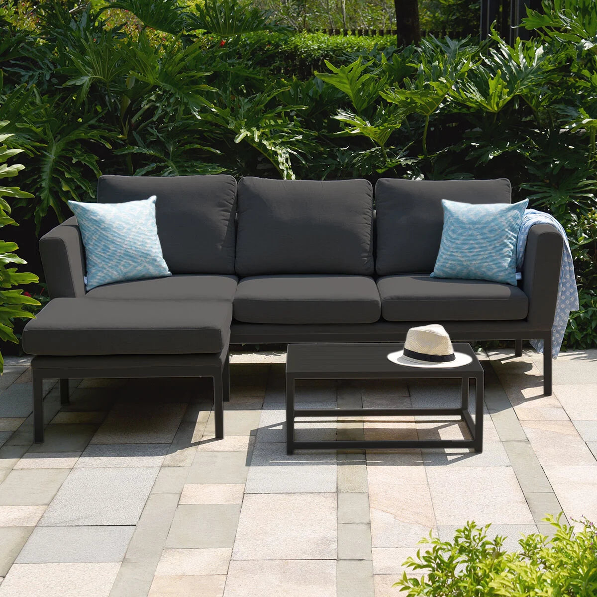 Shop Maze Pulse Charcoal chaise sofa set with coffee table