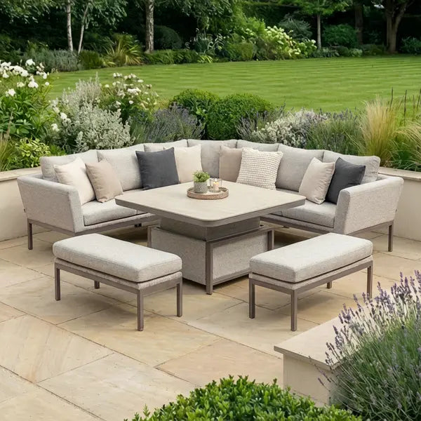 Shop Maze Pulse Deluxe Corner Dining Set Latte stylish garden furniture