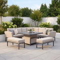 Shop Maze Pulse Deluxe Corner Dining Set Oatmeal comfortable garden set