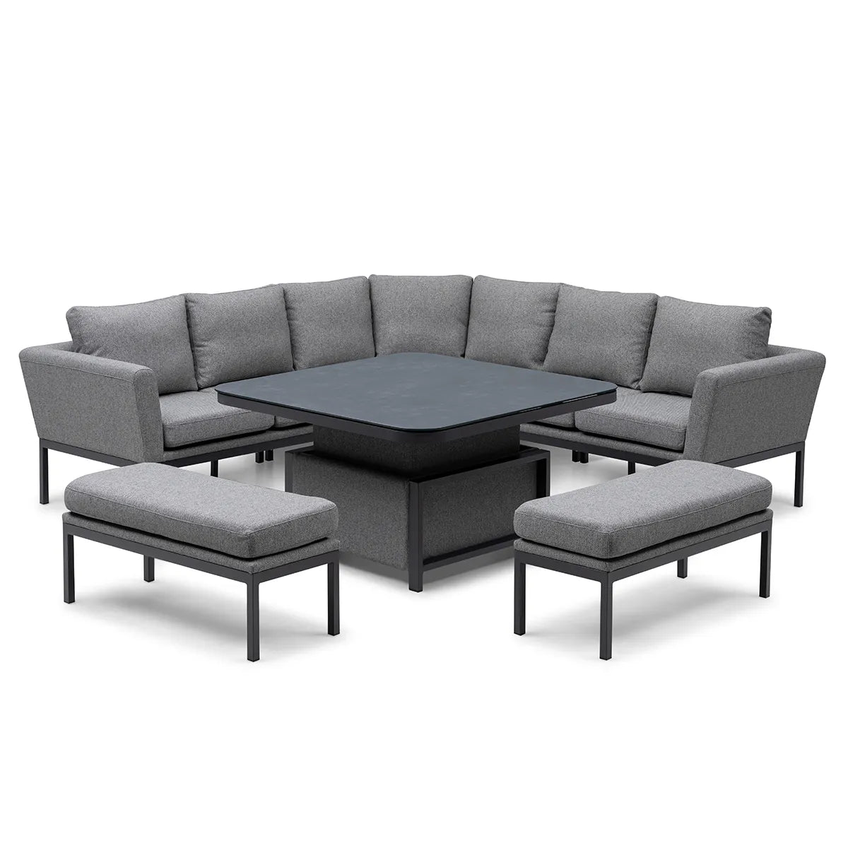 Shop Maze Pulse Deluxe Corner Dining Set Zinc Grey comfortable garden set