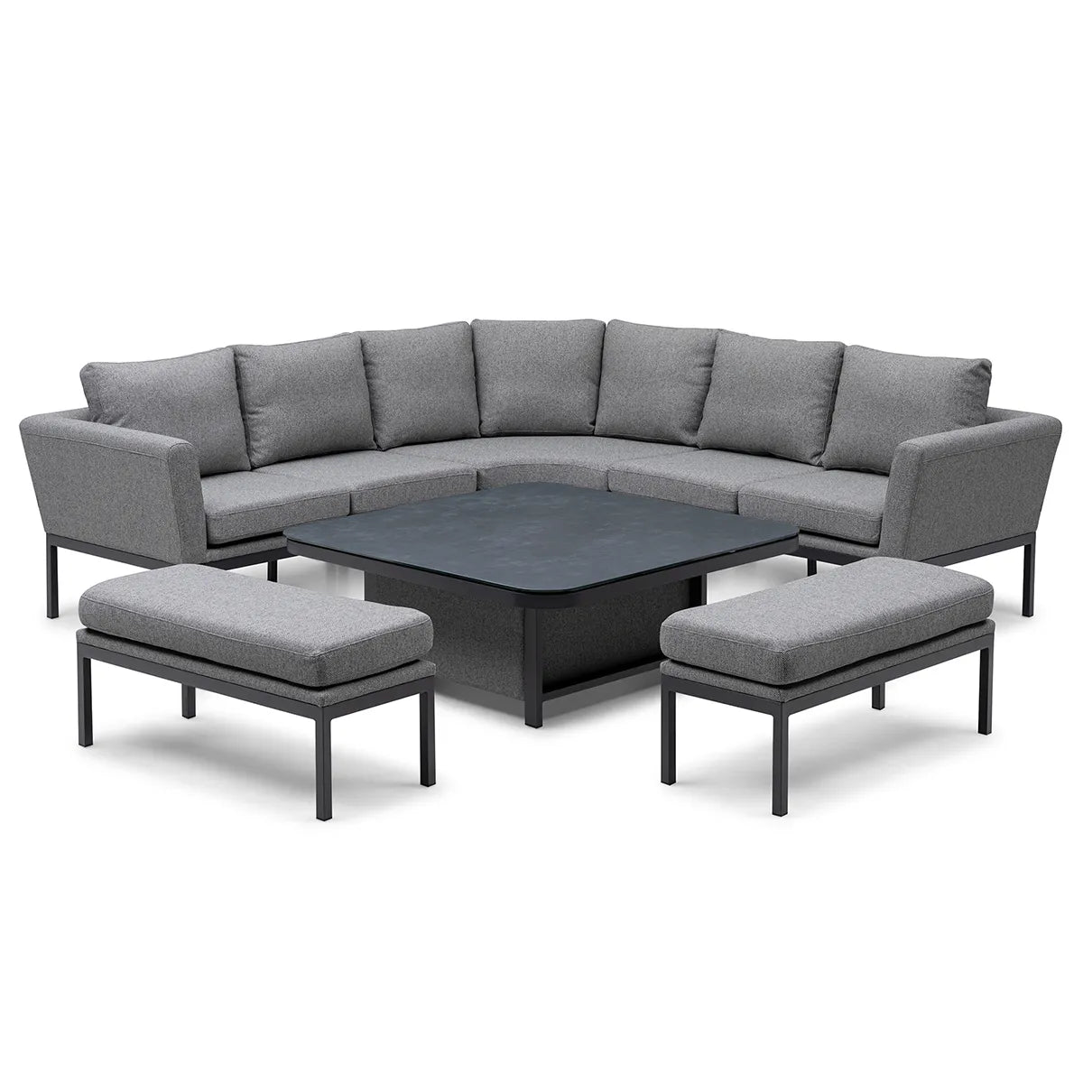 Shop Maze Pulse Deluxe Corner Dining Set Zinc Grey stylish garden furniture