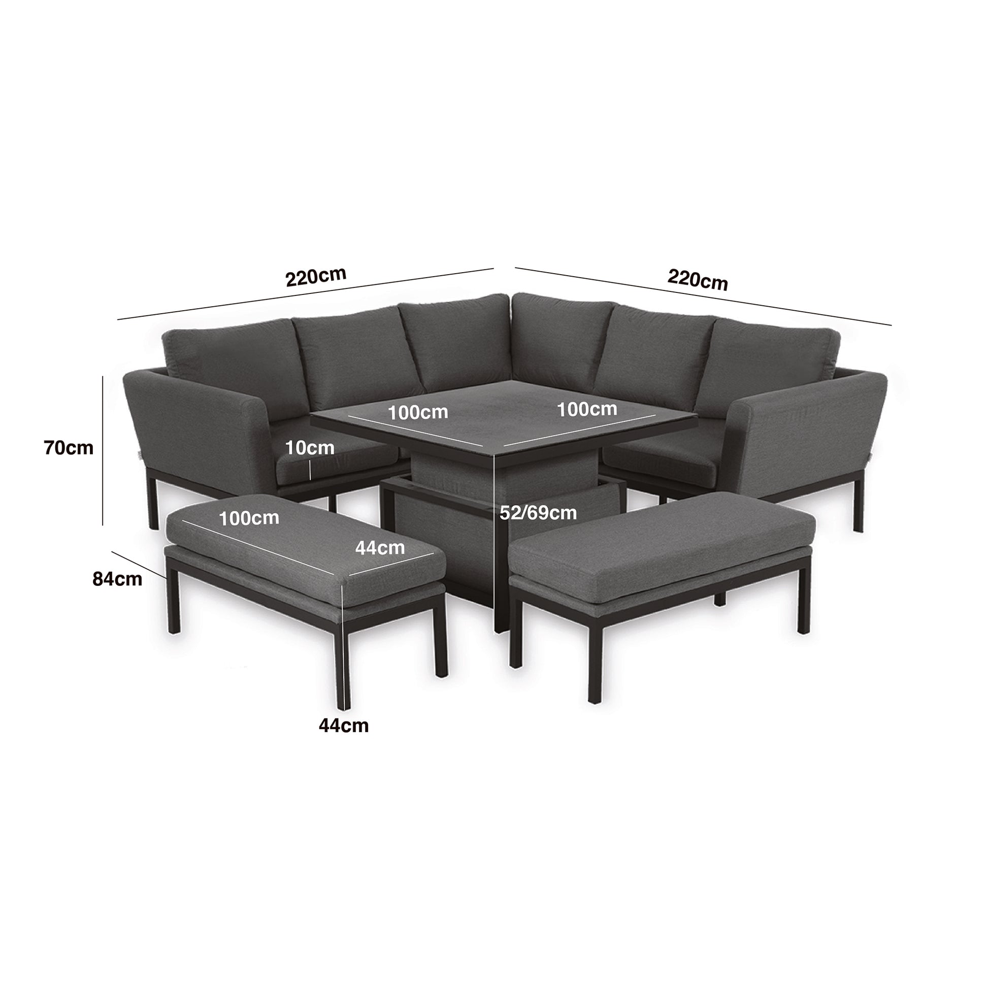 Shop Maze Pulse Oatmeal corner dining set with rising table