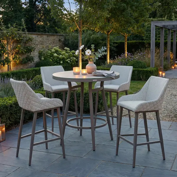 Shop Maze Regal Bar Set with quilted stitched bar stools
