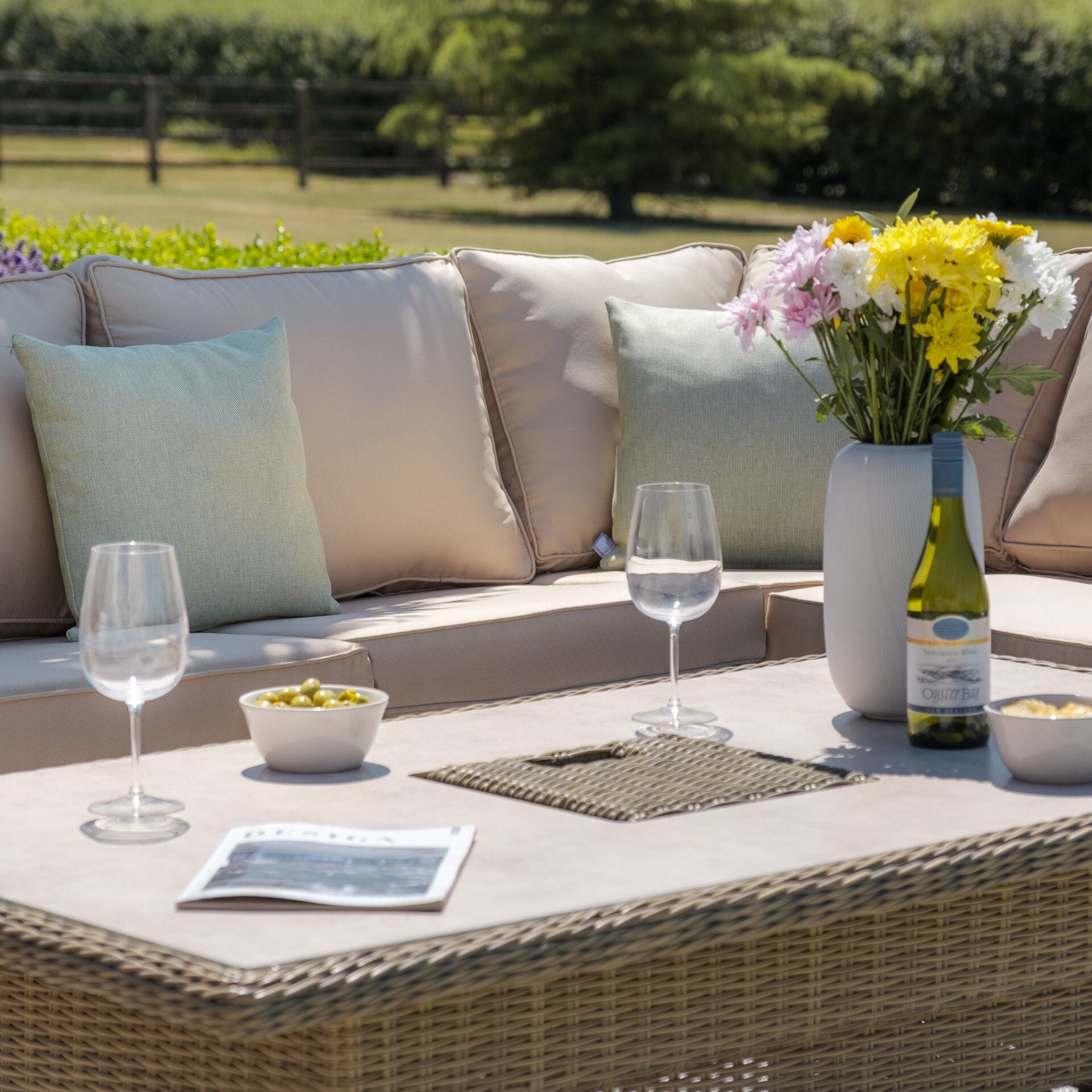 Shop Maze Winchester Deluxe Large Rattan Corner Set with armchair

