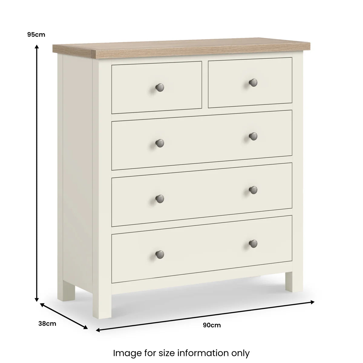 Shop Modern Country 2 Over 3 Chest of Drawers Coconut White Blythe Living
