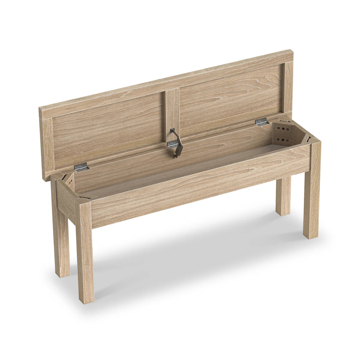 Shop Modern Country Washed Oak Shallow Storage Bench
