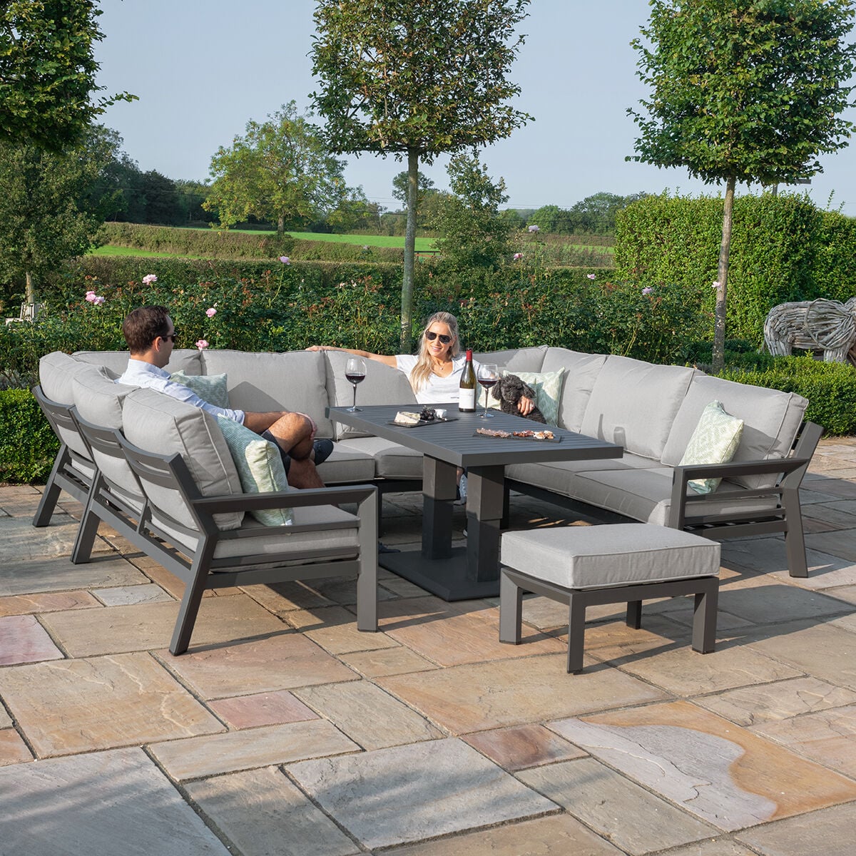 Shop New York Sofa Set with rising coffee dining table
