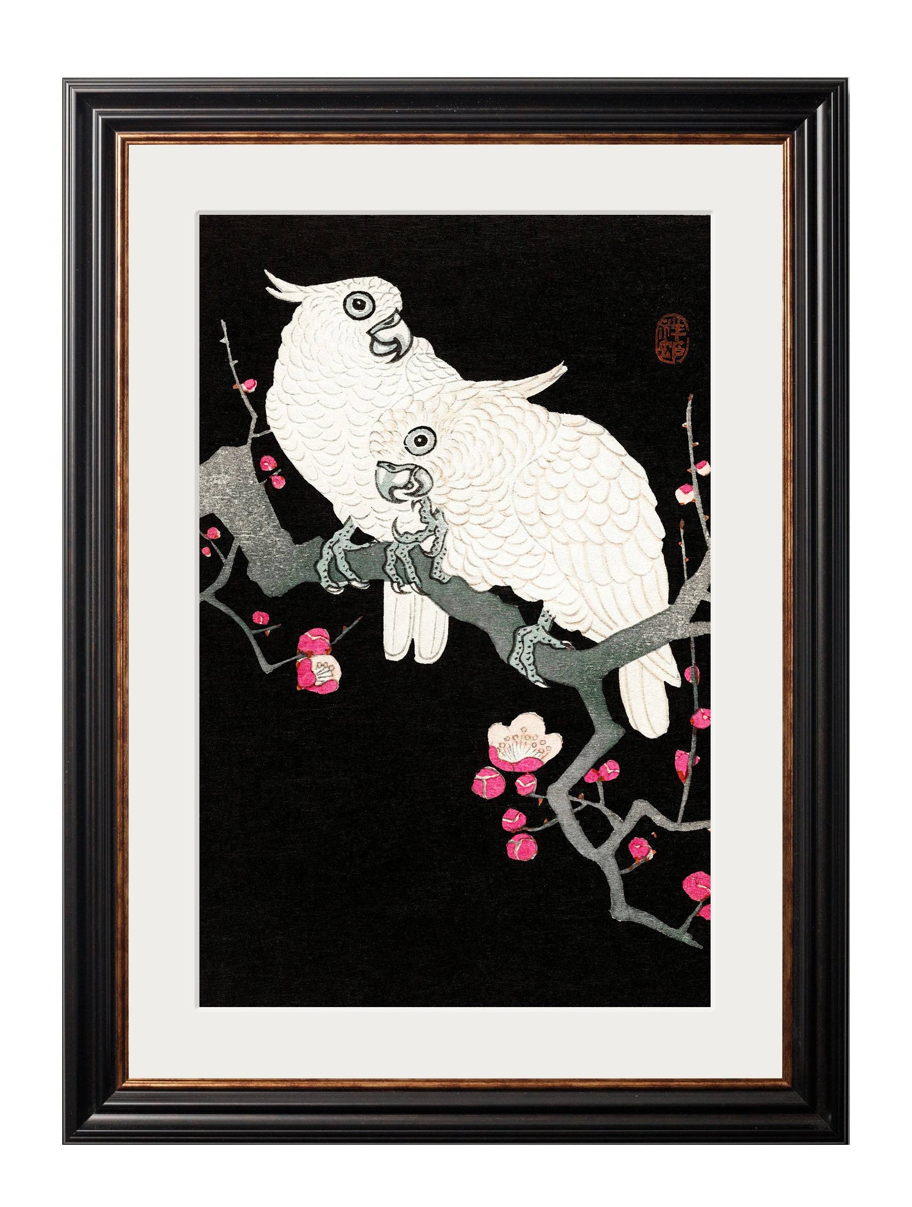 Shop Ohara Koson cockatoo Japanese woodblock framed wall art UK
