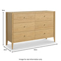 Shop Paris Oak 6 Drawer Chest with brass handles online
